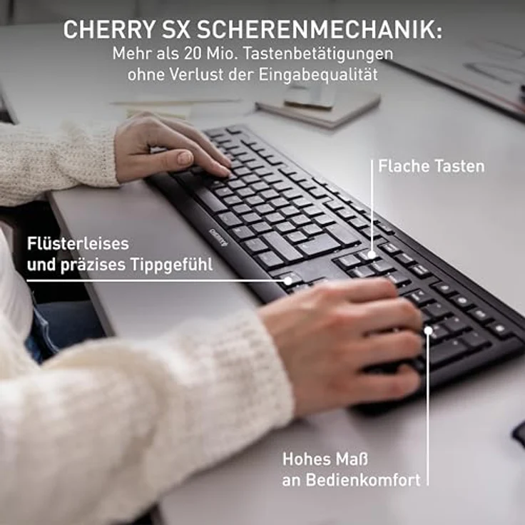 CHERRY TAS STREAM KEYBOARD Wireless CS-Layout QWERTY schwarz – Bild 4