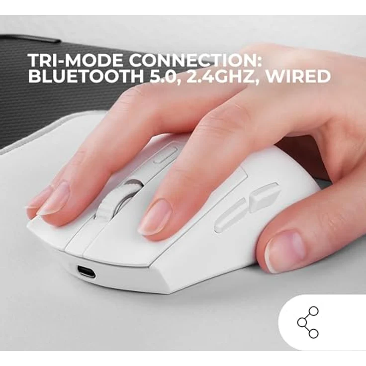 Mars Gaming MM-T3W, Gaming Maus mit 14400 DPI, kabellos und kabelgebunden, ergonomisches Design für Rechtshänder, schwarze Beleuchtung – Bild 2