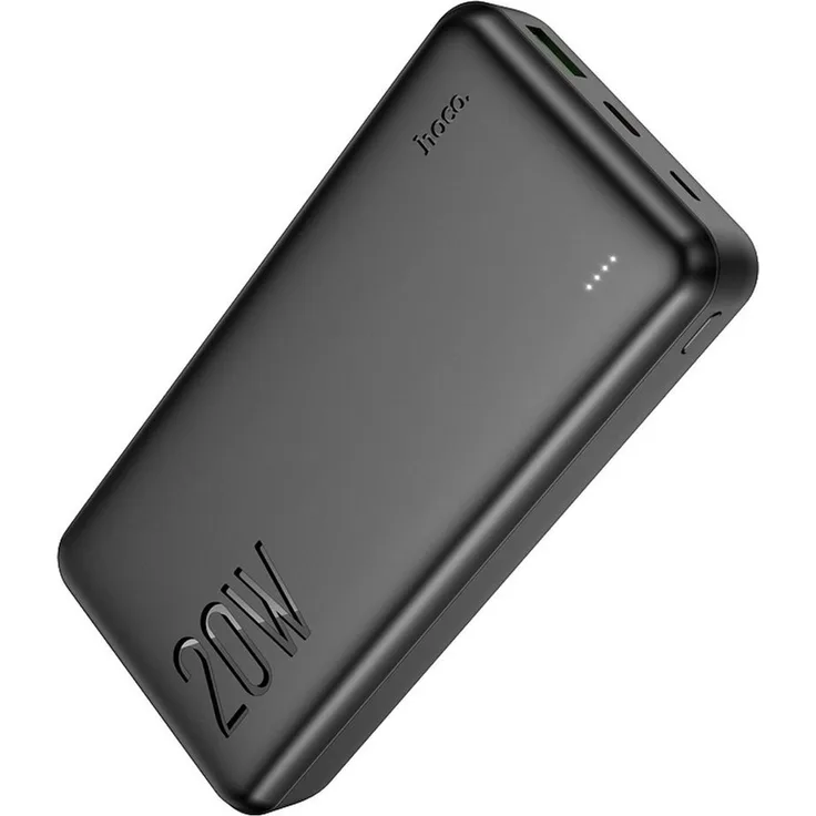 HOCO 20.000mAh Externer Akku Powerbank PD20W + QC3.0 J87A Schwarz - Schnellladefunktion, 3 Anschlüsse, robustes Design