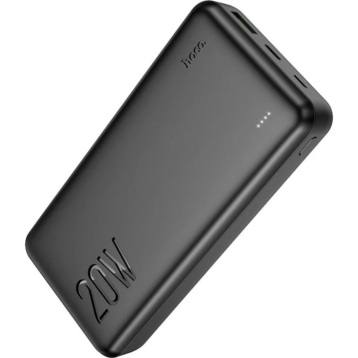 HOCO 20.000mAh Externer Akku Powerbank PD20W + QC3.0 J87A Schwarz - Schnellladefunktion, 3 Anschlüsse, robustes Design
