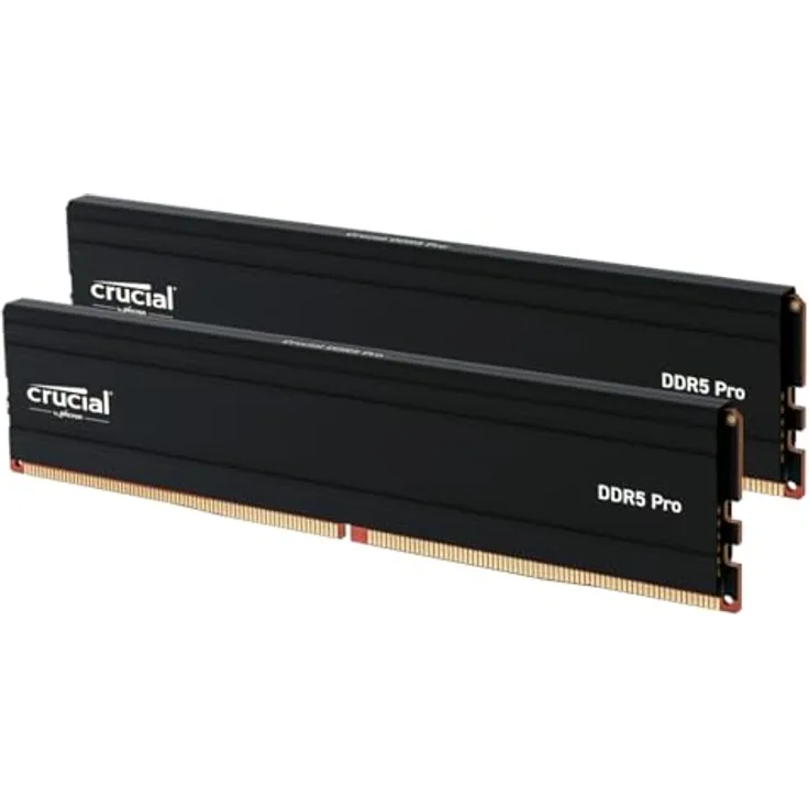 Crucial Pro DDR5 RAM 128GB Kit (2x64GB) 5600MHz, Intel XMP 3.0 / AMD Expo, PC Arbeitsspeicher - Aluminium Hitzeverteiler, Gaming Optimiert, Kompatibel mit Intel Core/AMD Ryzen - CP2K64G56C46U5