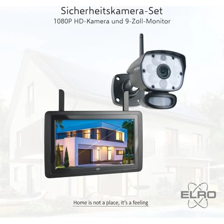 ELRO CZ60RIPS Color Night Vision 1080P HD Überwachungs-Kamera Set mit 9” Bildschirm und App – Bild 2