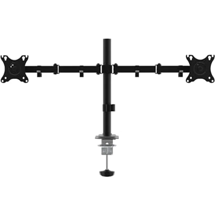 Unykach Dual-Tischhalterung UK1422 für 2 Flach- und Curved-Bildschirme (10-32 Zoll), verstellbar und drehbar, VESA max. 100 x 100 mm, bis 10 kg