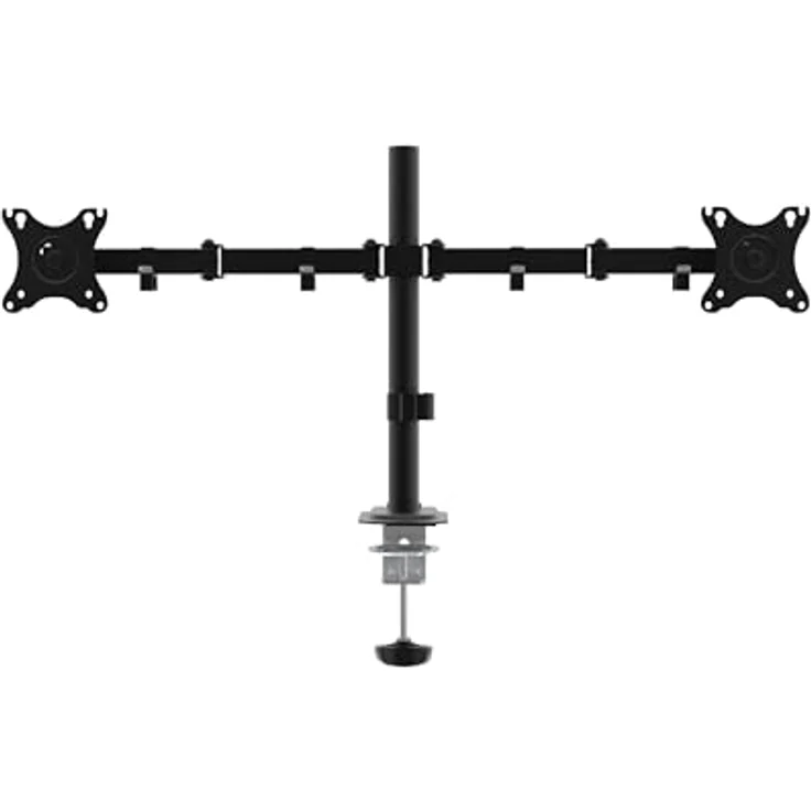 Unykach Dual-Tischhalterung UK1422 für 2 Flach- und Curved-Bildschirme (10-32 Zoll), verstellbar und drehbar, VESA max. 100 x 100 mm, bis 10 kg – Bild 1