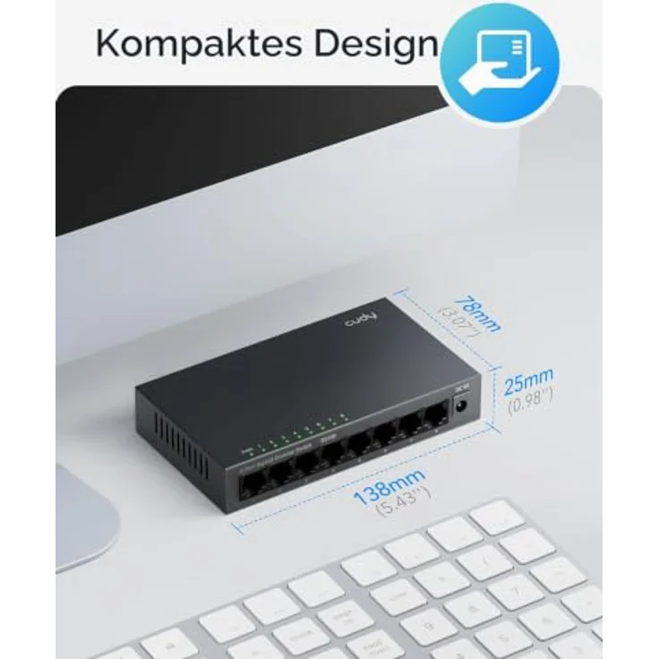 Cudy GS108 Netzwerk Switch Gigabit Ethernet (10/100/1000) Schwarz (8 Ports) – Bild 8