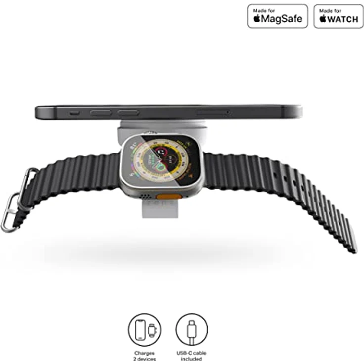 ZENS MagSafe+Watch konvertibles Reise-Ladegerät für iPhone und Apple Watch (Platzsparendes Design, Transport-Tasche & USB-C Kabel inklusive) – Bild 4