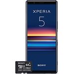 Sony Xperia 5 Bundle, 6.1” FHD+ HDR OLED 21:9 Display, 6GB RAM, 128GB Speicher, Blau + gratis 64 GB Speicherkarte [Exklusiv bei Amazon DE]