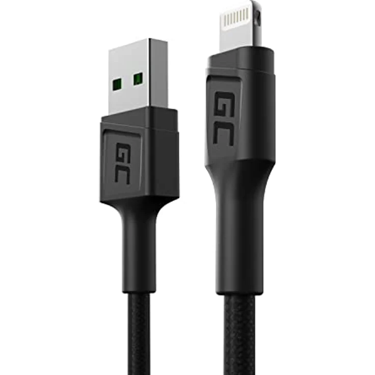 Green Cell GC PowerStream Lightning Kabel 30cm, Nylon Schnellladekabel mit Ultra Charge und Quick Charge 3.0 für Apple iPhone – Bild 1