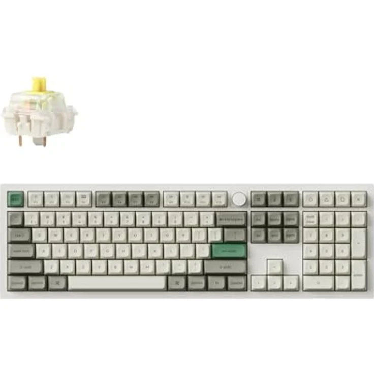 Keychron Q6 Max Kabellose Mechanische Tastatur, RGB LED Gateron Banana Schalter für Mac Windows Linux - Weiß – Bild 1