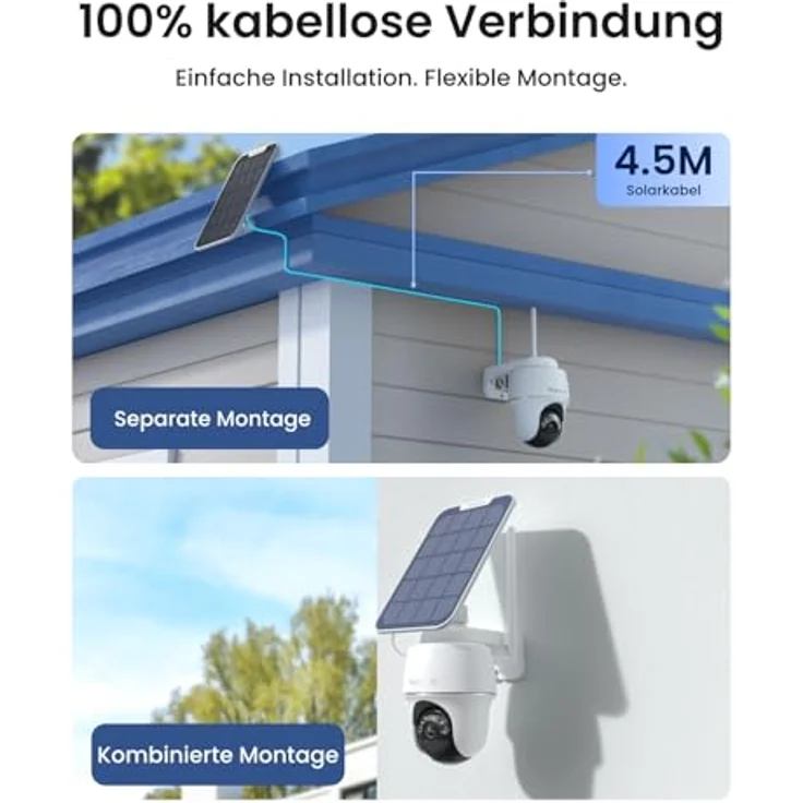 Reolink Argus PT Ultra 2-Kamera-Set, 4K PT Solar Überwachungskamera mit 360° Schwenkfunktion, Farbnachtsicht, lokalem Speicher, ohne Abo-Gebühren, mit Solarpanel – Bild 5