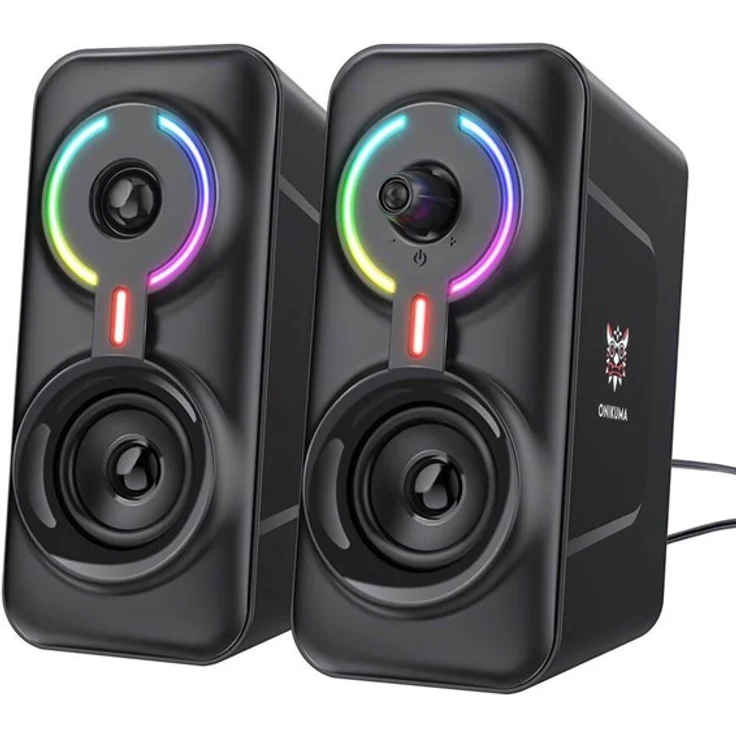ONIKUMA L6 Multimedia Gaming Speaker, 10 Watt mit BT5.0 und multicolor LED-Beleuchtung, Schwarz – Bild 9