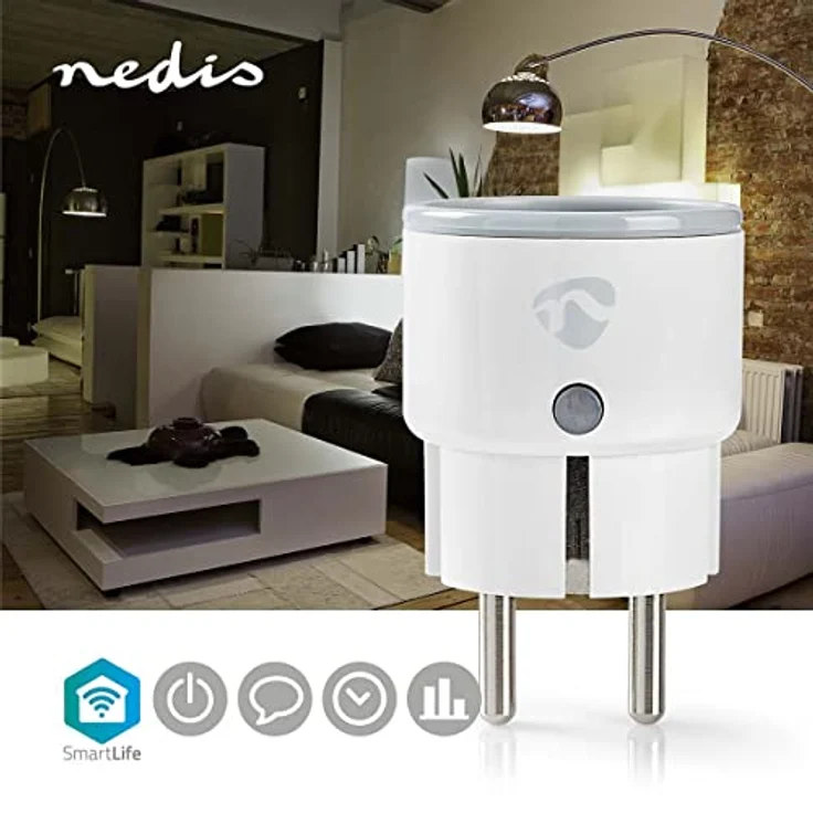 Nedis SmartLife Smart Plug SmartLife Smart Plug | Wi-Fi | Power Meter | 2500 W | Schuko/Typ F (CEE 7/7) | -10-40 °C | Android™ & iOS | White White, WIFIP110FWT, weiss – Bild 3