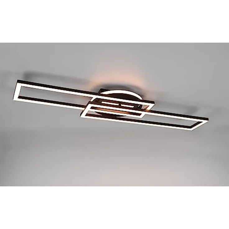 lightling Alister Deckenleuchte, Modern, LED-Leuchtmittel, max 90.5 cm breit, schwarz matt, Fernbedienung, integrierter Dimmer, SMD 30W