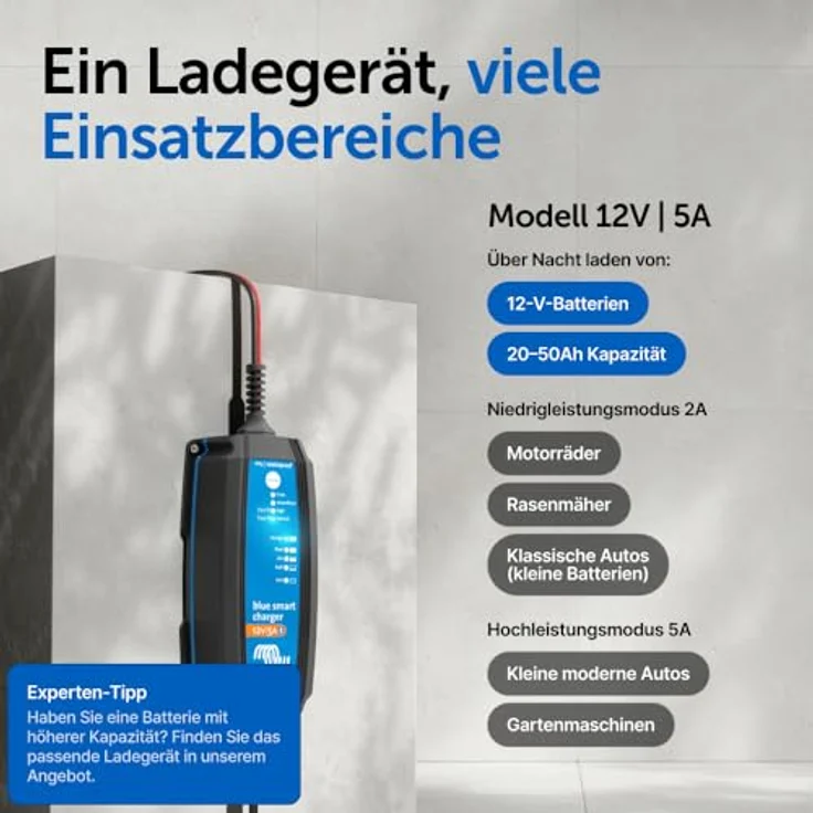 Victron Energy Blue Smart IP65 Bleiakku-Ladegerät, 12V 5A, Bluetooth-Steuerung, staub- und wasserdicht – Bild 6
