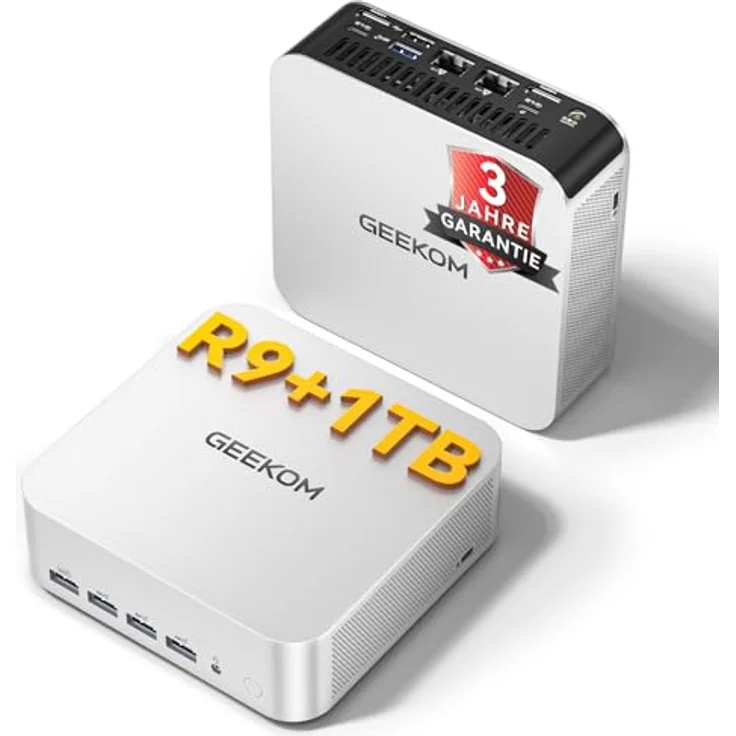 GEEKOM AI Mini PC A7 Max [2026 Edition] mit AMD Ryzen 9 7940HS, aufrüstbarem DDR5 RAM (bis zu 128GB), 1TB SSD, Windows 11 Pro, 4 Modi, SD-Slot, 8K, leise, 3 Jahre Garantie – Bild 1