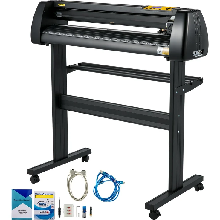 VEVOR Vinyl Cutter Plotter Maschine 34", inkl. SignMaster Software, max. Schnittbreite 780 mm, Schwarz