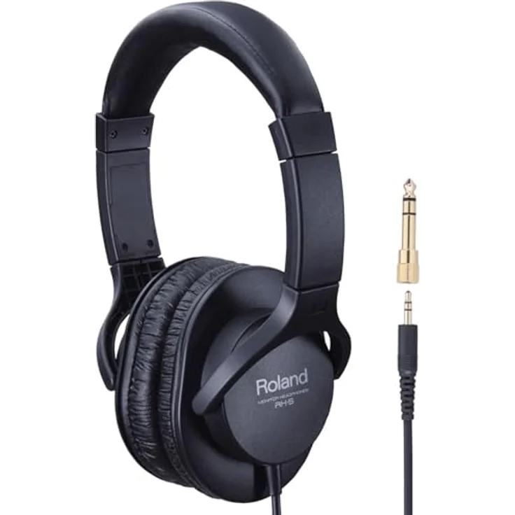Roland RH-5 Kopfhörer mit Tisch-Stativ, geschlossener Kopfhörer, 40mm-Treiber, schwarz – Bild 2