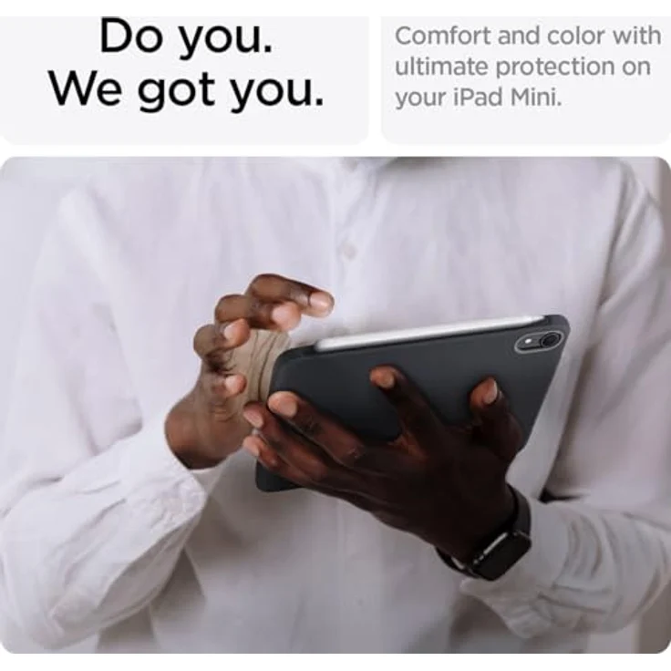 Spigen Nano Pop Hülle für iPad mini 7. (2024, A17 Pro) / 6. (2021), verstärkter Schutz, präzise Ausschnitte, schwarzer Sesam – Bild 4