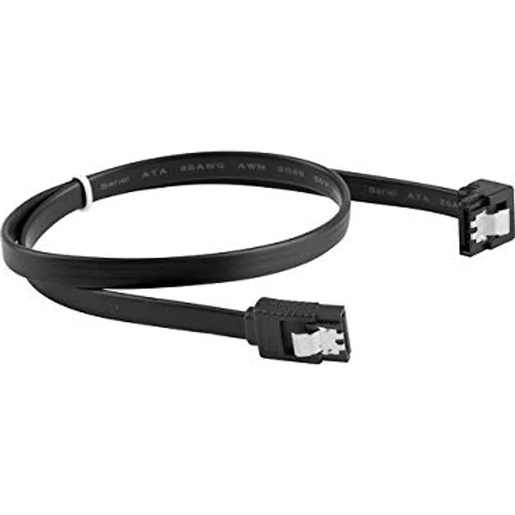 LANBERG SATA-Datenkabel II (6GB/S) F/F 50 cm; Metall Clips Angled Black