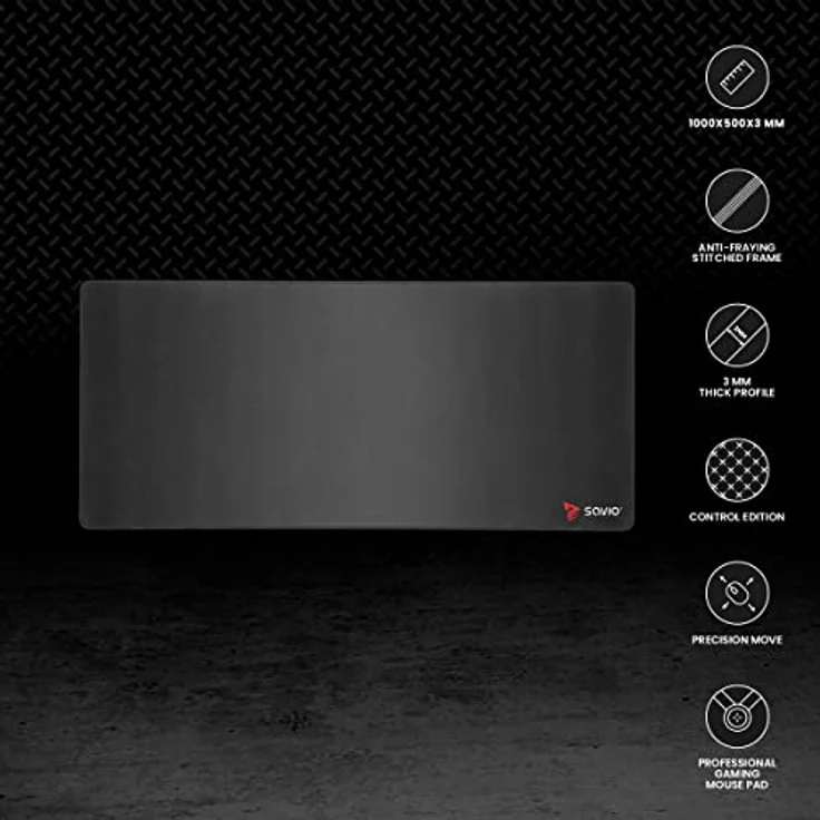 SAVIO Mauspad Gaming “Black Edition Turbo Dynamic” - Gaming Mauspad XXL mit Saum - Gaming Mousepad - Mouse Pad für Gamer - 1000x500x3mm (XXL) – Bild 4
