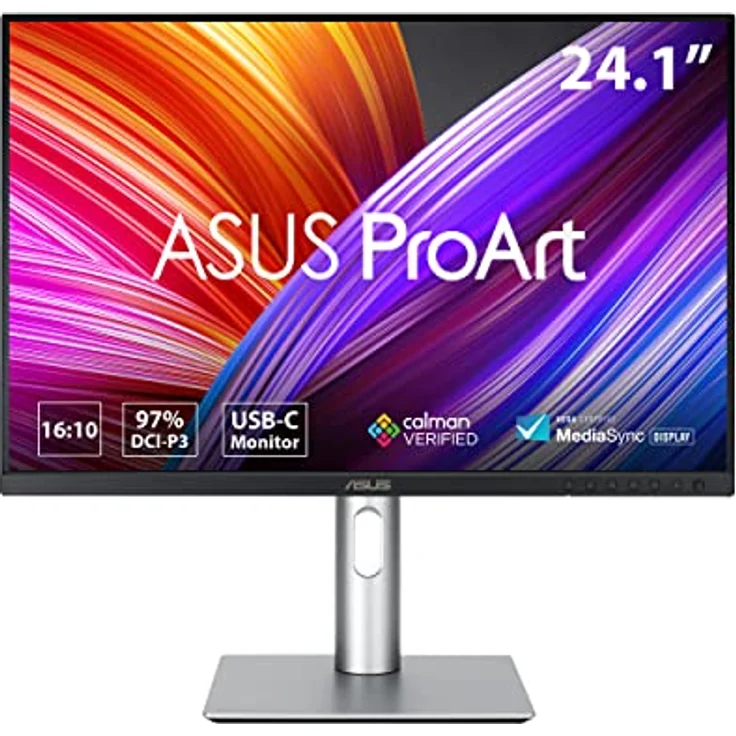 ASUS ProArt PA248CRV - 24.1 Zoll WUXGA Professioneller Monitor - 16:10 IPS, 1920x1200 - hohe Farbtreue, HDR 10 - DP in/out Daisy Chain, Schwarz – Bild 1