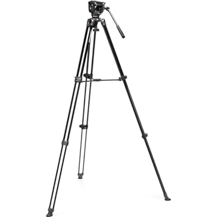 Manfrotto 500X Head mit Twin Leg Alu, Aluminium Stativ für Kamera und Zubehör, max. Höhe 155 cm, leicht und kompakt – Bild 3