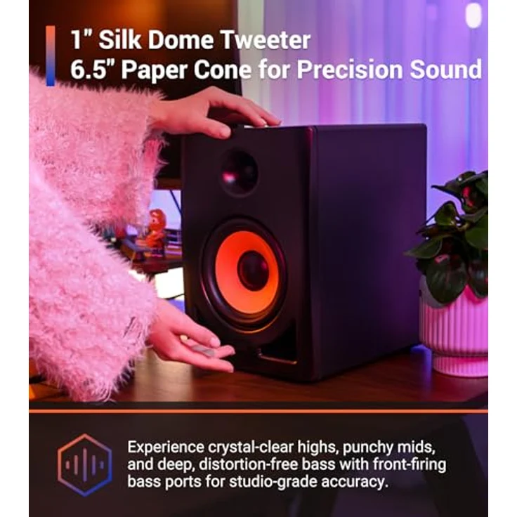 ESI nEar i7, Aktiver 6,5-Zoll Studiomonitor mit DSP und 2-Wege Class-D-Verstärkung, Schwarz – Bild 4