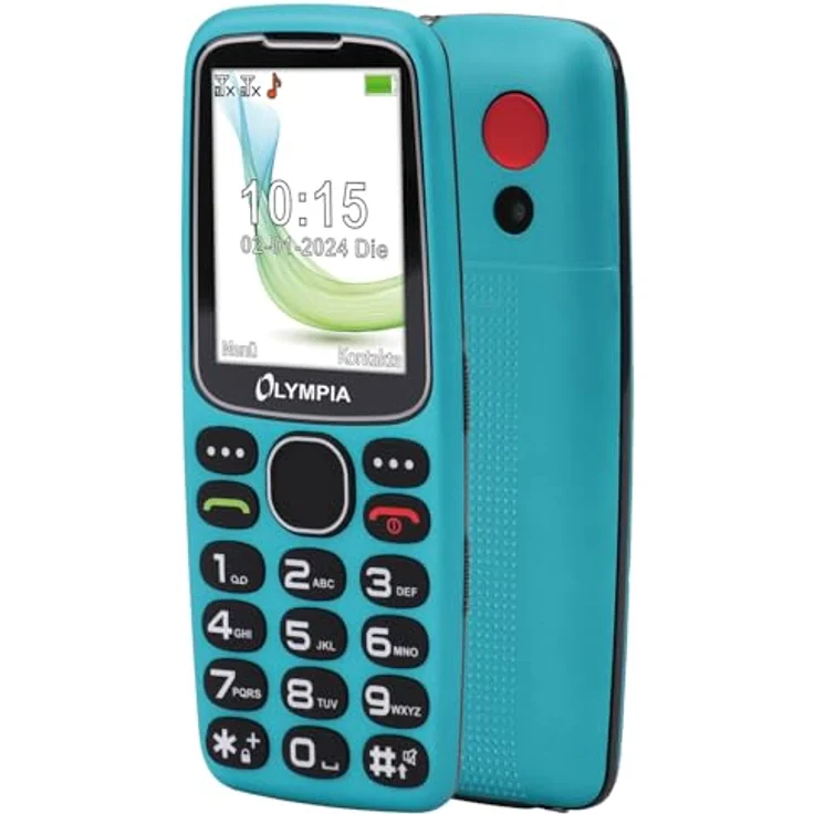 Olympia Star Seniorenhandy | Komfort-Mobiltelefon mit Großtasten, Farb-LC-Display, SOS-Taste, Freisprechfunktion, Bluetooth, MicroSD Slot, Taschenlampe | Türkis - Preisvergleich – Bild 1