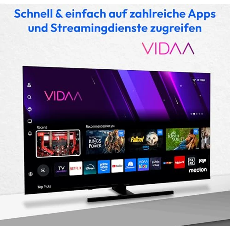 MEDION MD 855600, 138,8 cm (55 Zoll) QLED Fernseher, 4K Smart-TV mit Dolby Vision HDR, Dolby Atmos, VIDAA, schwarz – Bild 4