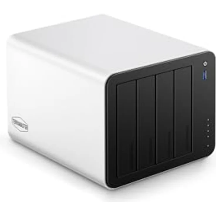 TERRAMASTER F4-425 Plus NAS-Speicher – 4 Einschübe, Intel N150 Quad-Core-CPU, 16 GB DDR5 RAM, 2 x 5 GbE LAN, 3 x M.2-Steckplatz, Aluminium-Gehäuse, ohne Festplatte