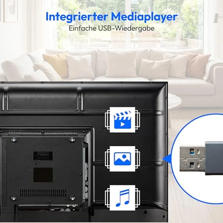 MEDION MD 840002, 100,3 cm (40 Zoll) Full HD Fernseher mit Triple Tuner DVB-T2/C/S2, 2 x HDMI, USB und integrierten Mediaplayer – Bild 5