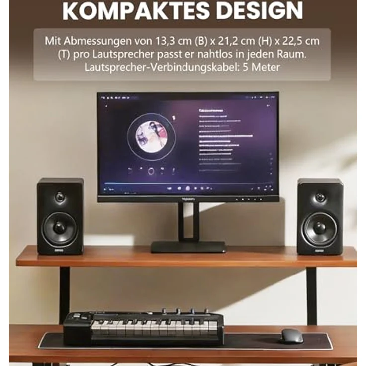 Edifier M90 Aktivlautsprecher 100W, Hi-Res 2.0 Lautsprechersystem mit Bluetooth 5.0 und HDMI eARC, schwarz – Bild 13