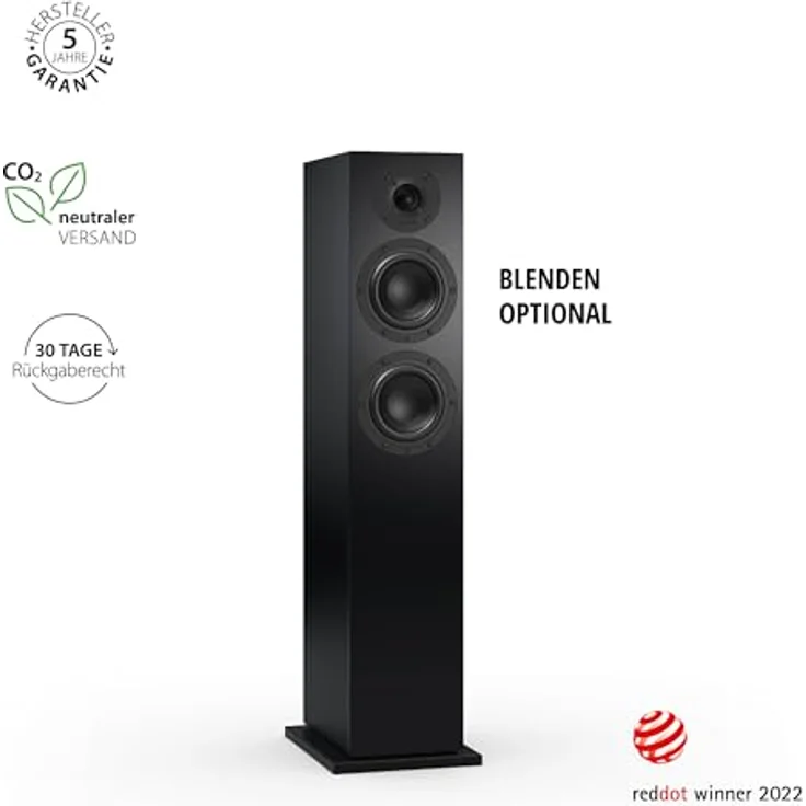 Nubert nuBoxx B-60 | Schwarze Standlautsprecher | 2 Stück Passivboxen | Kompakte Design für Moderne Wohnzimmer | Lautsprecher bis 35 Hz (-3dB) | Ideal im Heimkino – Bild 2