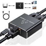 Bundviel LAN Splitter 1 auf 2 Gigabit Ethernet Switch, 2-Port Verteiler für Computer und Laptop, 1000Mbps, RJ45, Type-C