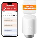 SwitchBot Smart Heizkörperthermostat Matter Combo, Bluetooth-Thermostat mit App-Steuerung, Heizplänen & Energiesparfunktion, kompatibel mit Alexa und Apple Home