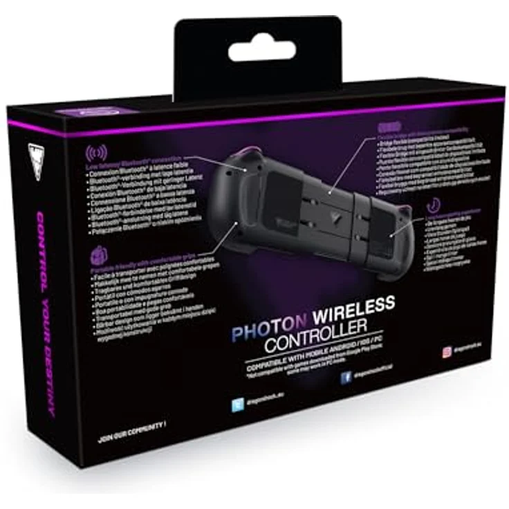 Nuance Dragon Photon Wireless Controller, Gaming Controller für Nintendo, Android, iOS, PC, Schwarz, mit 300 mAh Akku und 2 m USB-C Ladekabel – Bild 5