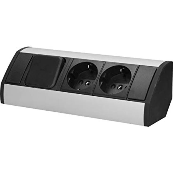 MGA Steckdosenleiste ORNO GM-9002/W-G(GS) 2-Fach Ecksteckdose mit Schalter und Kindersicherung 45° Aufbau-Montage, 3680W (2 x) – Bild 2