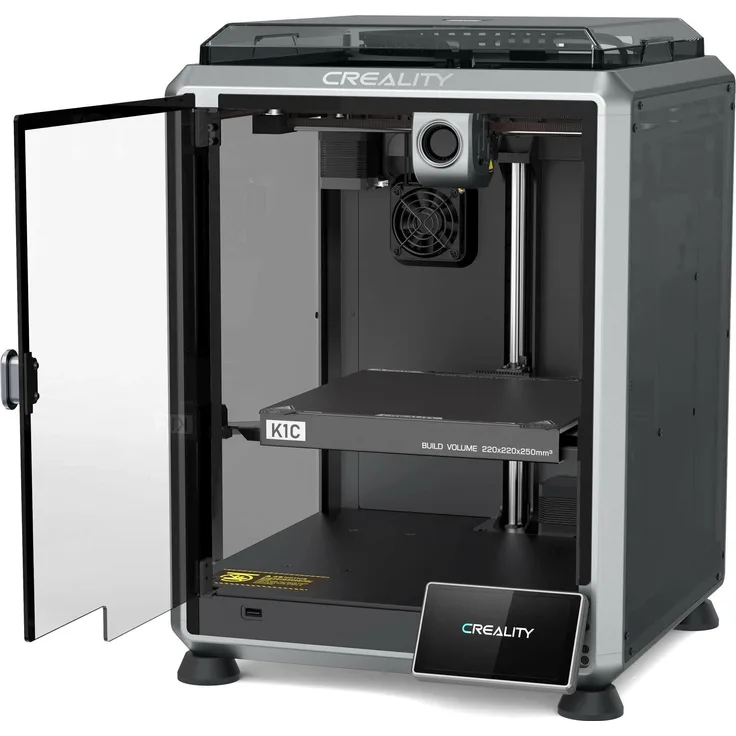 Creality K1C 2025, Ultraschneller CoreXY 3D Drucker mit 600 mm/s Druckgeschwindigkeit, Tri-Metall-Düse und Kohlefaser-Kompatibilität