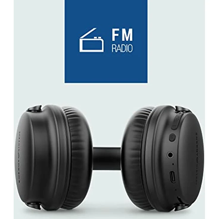 Energy Sistem Power Radio Bluetooth-Kopfhörer (FM-Radio, 45 Stunden Akku, MicroSD-MP3-Player, Deep Bass, Ohrpolster aus Proteinleder und elastischem Viscoschaum), Schwarz – Bild 3