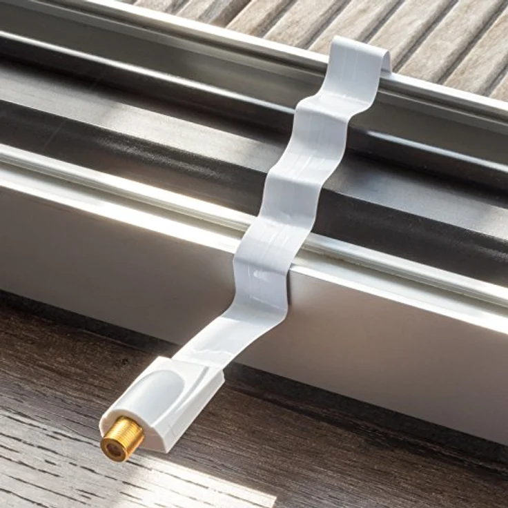 Poppstar 1x 28cm SAT Fensterdurchführung, Türdurchführung für Koax Kabel Kupplung (F-Stecker), sehr flach (0,2mm) für Fenster und Türen, vergoldete Kontakte, weiß – Bild 5