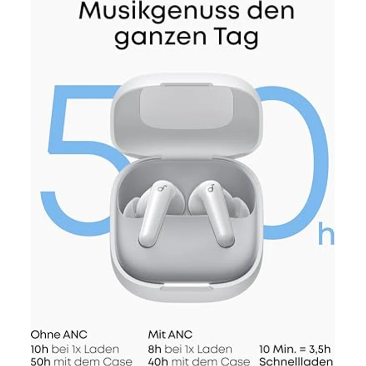 Soundcore by Anker P31i, kabellose Bluetooth-Kopfhörer mit Hi-Res Sound und adaptivem Noise Cancelling, Weiß – Bild 6