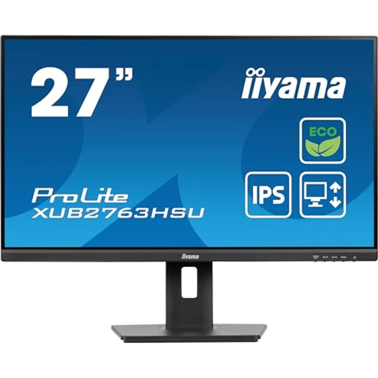 iiyama Prolite XUB2763HSU-B1 68,6cm 27" IPS LED-Monitor Full-HD 100Hz HDMI DP USB3.2 Slim-Line Höhenverstellung Pivot FreeSync Energieklasse B schwarz – Bild 3