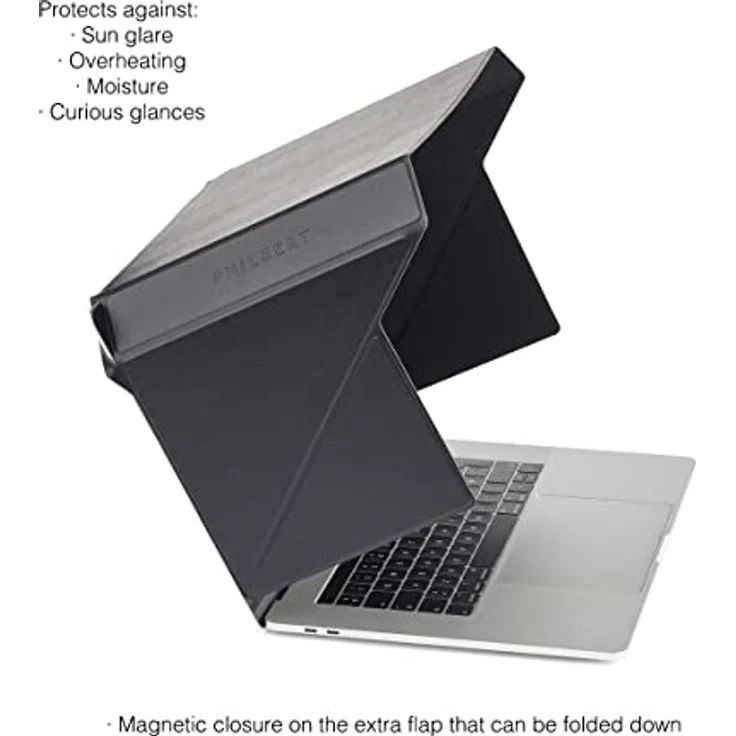 Philbert Design - St. Tropez Slim Hood für 15”/16” Laptops, Sonnenblende/Privatsphäre, hitzebeständig, Blendreduktion, Kontrastverbesserung, faltbar, Schwarz – Bild 2