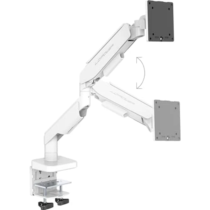 LC-Power LC-EQ-A49W, Monitor Halterung für Bildschirme bis 49 Zoll, VESA 100x100 mm, Weiss, stufenlos höhenverstellbar bis 47 cm, Tragkraft 20 kg – Bild 2