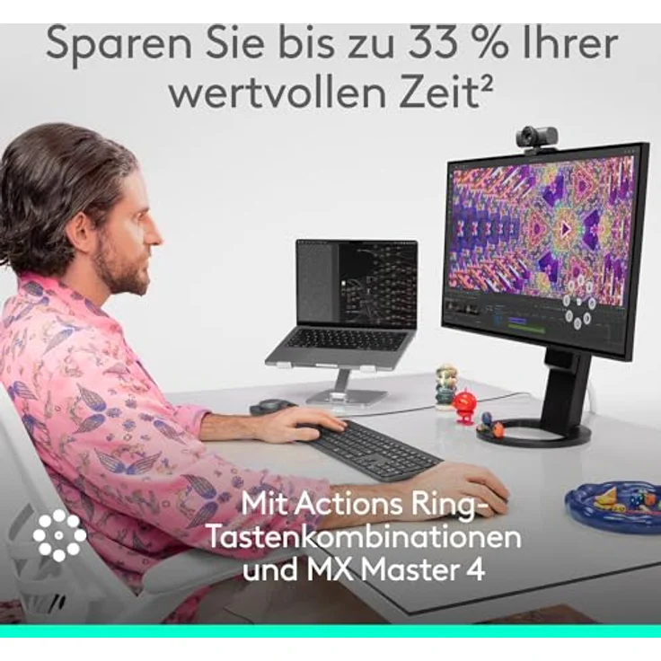Logitech MX Master 4 - Off-White - Ergonomische Maus (Weiß) – Bild 3