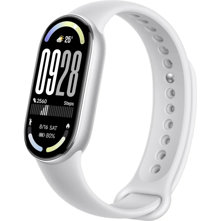 XIAOMI Smartband 10, Fitness Tracker mit AMOLED Display, 4,37 cm, 21 Tage Akkulaufzeit, Glasier Silver