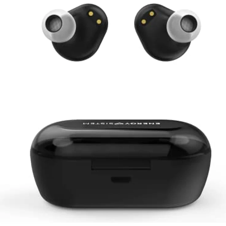Energy Sistem Earphones Urban 1 True Wireless Black(Bluetooth Kabellose Ohrhörer mit eingebautem Mikrofon, Ladebox, In-Ear-Kopfhörer für iPhone Samsung, Huawei, BT 5.0, Open&Play,Charging Case)Schwarz – Bild 2