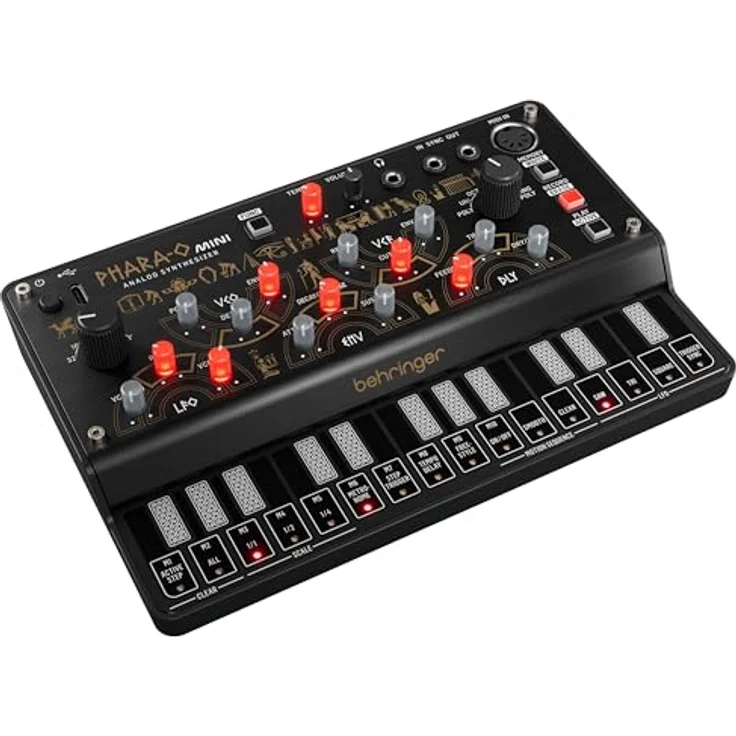 Behringer Phara-O Mini Synthesizer, kompakter analoger MIDI-Controller mit 3 Stimmen, Oszillator, Delay-Effekt und 27-tasten Keyboard – Bild 3