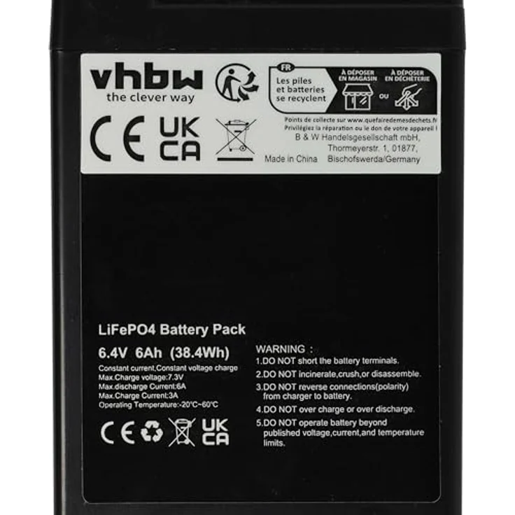 vhbw 4X Akku Bordbatterie, 6 Ah, 6,4 V, LiFePO4, kompakt und leistungsstark für Wohnwagen, Boot, Camping und Wohnmobil – Bild 5