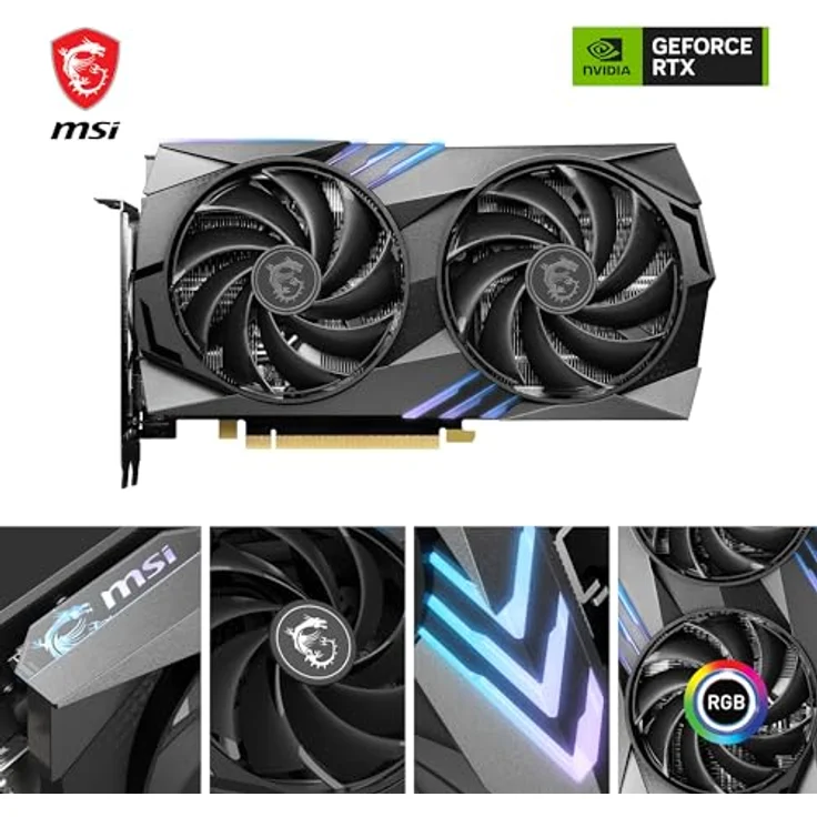 MSI GeForce RTX 4060 Ti Gaming X 16G Grafikkarte - NVIDIA RTX 4060 Ti, 16GB GDDR6 Speicher, 18Gbps, PCIe 4.0, Twin Frozr 9, RGB, DLSS3 – Bild 2